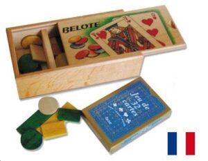 Coffret de jeux de cartes - coffret en bois - Tarot, bridge, belote