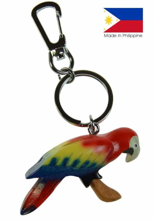 Porte clef marquterie GM perroquet