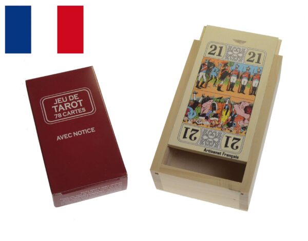 boite tarot tilleul naturel déco avec jeu 21