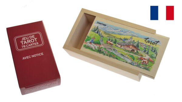 boite tarot tilleul naturel déco avec jeu M2
