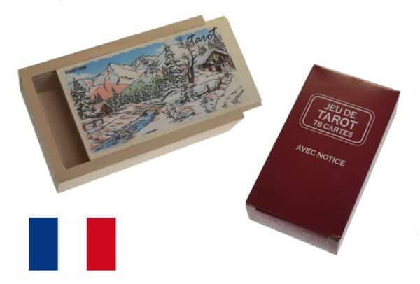 boite tarot tilleul naturel déco avec jeu N9