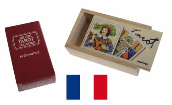 boite rami tilleul naturel decorée avec 2 jeux D