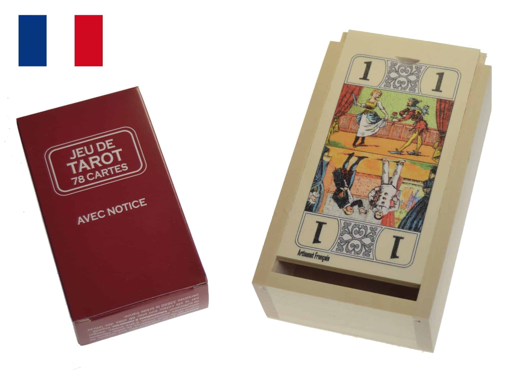 boite tarot tilleul naturel déco avec jeu PE 1 boite tarot tilleul naturel déco avec jeu PE