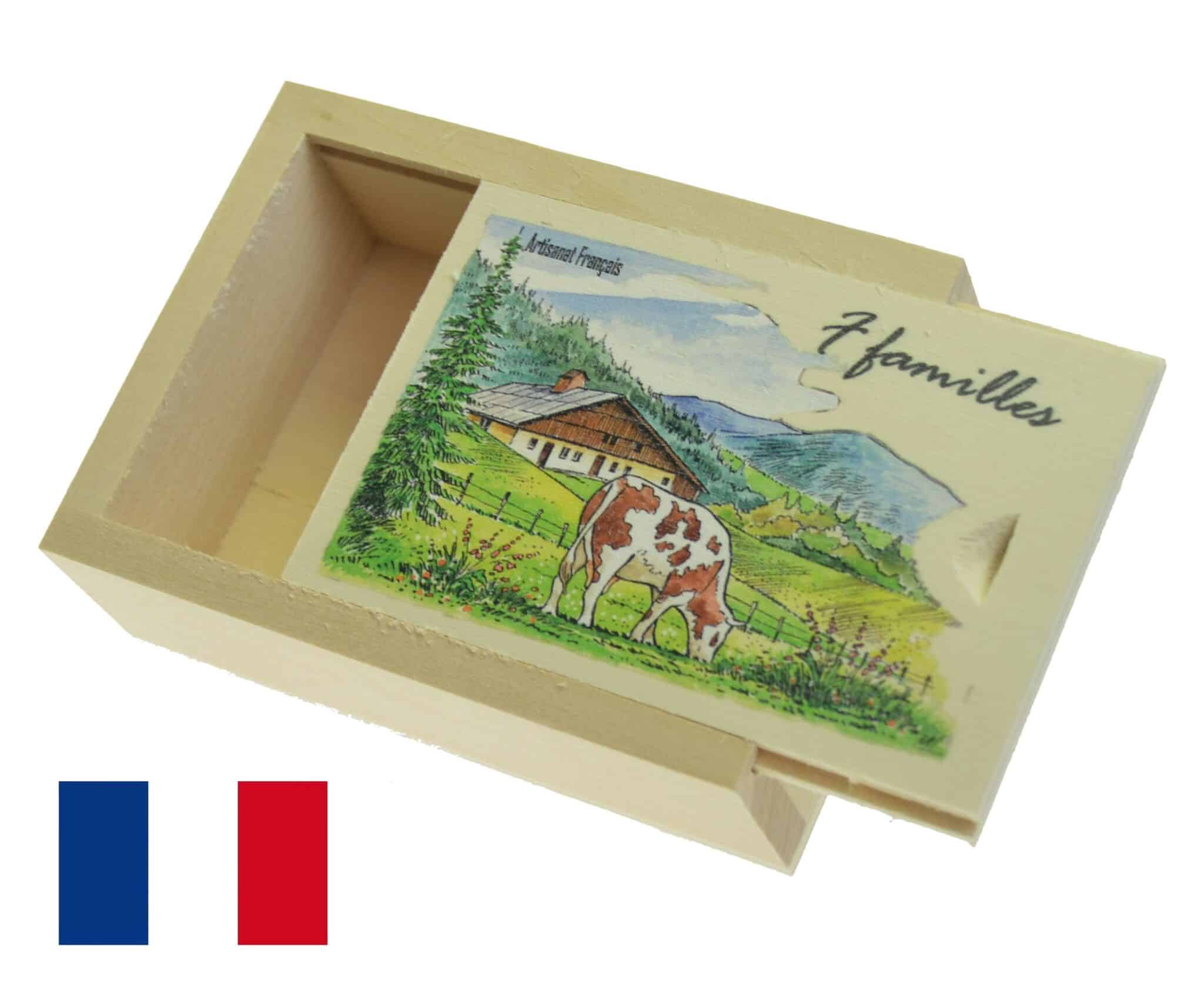 boite de 7 familles en tilleul vide naturel décorée M1 1 boite de 7 familles en tilleul vide naturel décorée M1