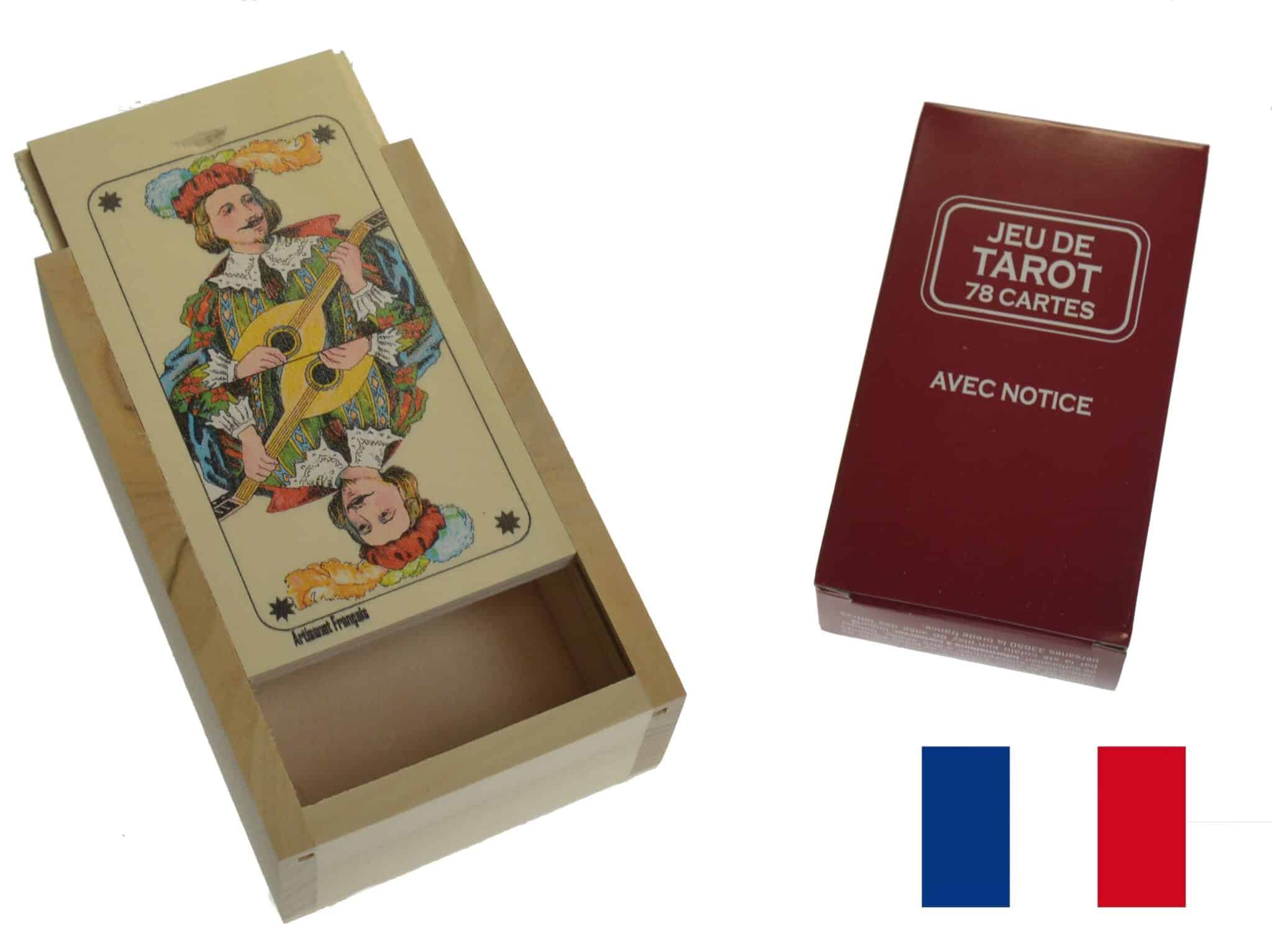 boite tarot tilleul naturel déco avec jeu EX 1 boite tarot tilleul naturel déco avec jeu EX
