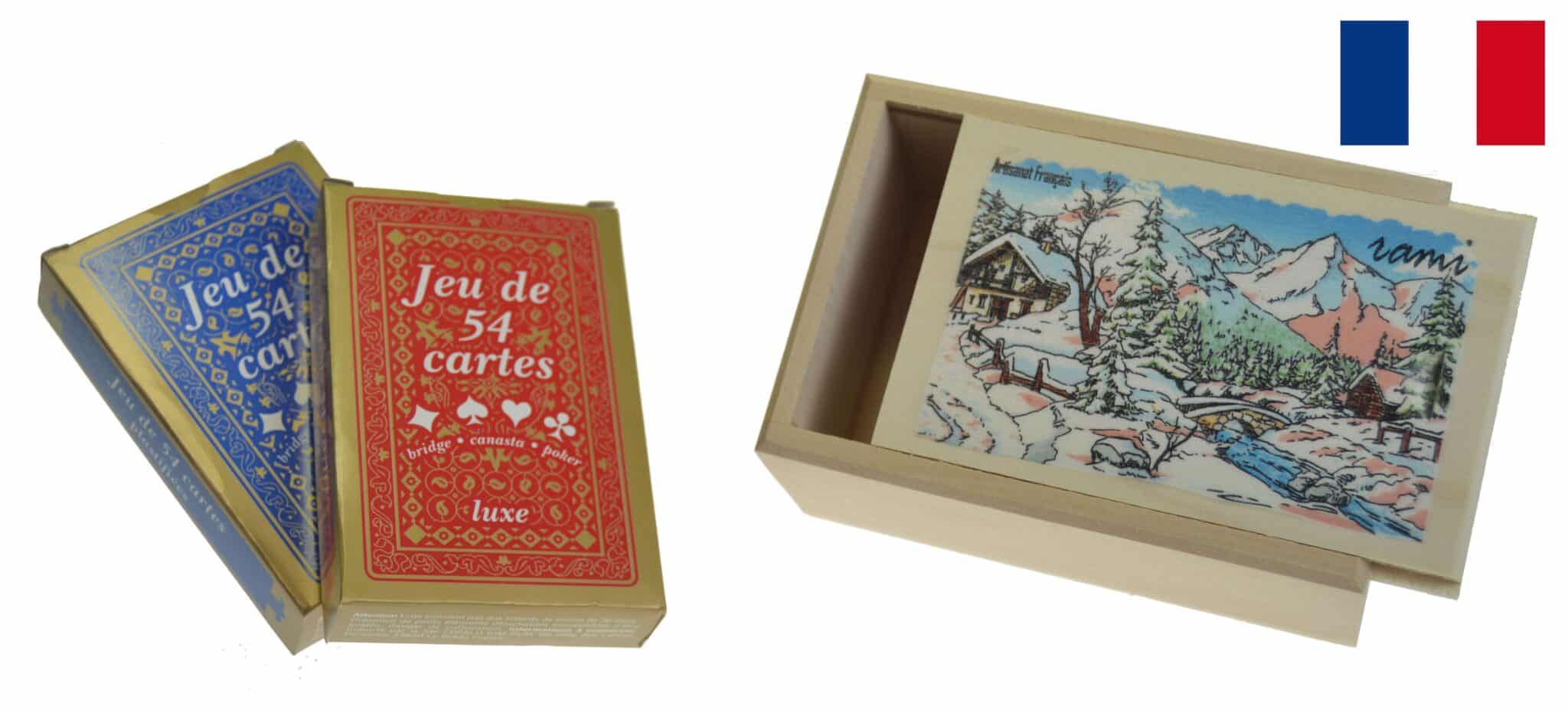 boite rami tilleul naturel decorée avec 2 jeux n9 1 boite rami tilleul naturel decorée avec 2 jeux n9